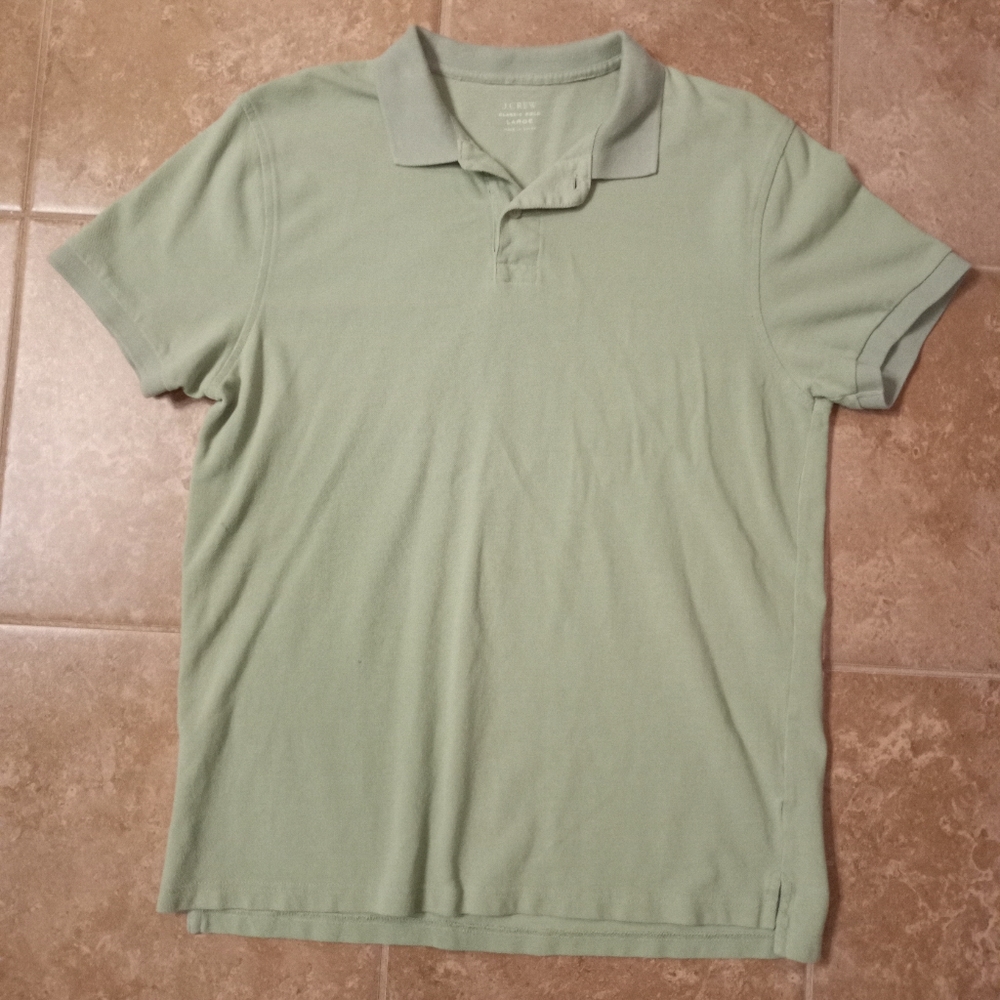 J.Crew Classic Polo Mens Sz. LG Pale Mint Green